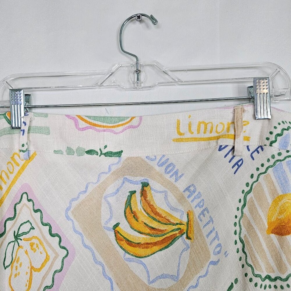NWOT PAPER HEART ANTHROPOLOGIE Linen Maxi Skirt size XL LA DOLCE VITA Print Cute - Picture 8 of 8